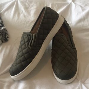 Target Mossimo olive green quilted slip on sneaker